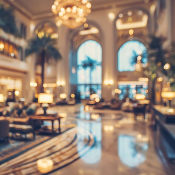 Upscale hotel lobby